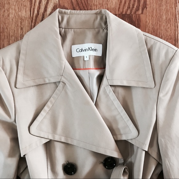 CALVIN KLEIN Double Breasted Trench Coat - Picture 2 of 8